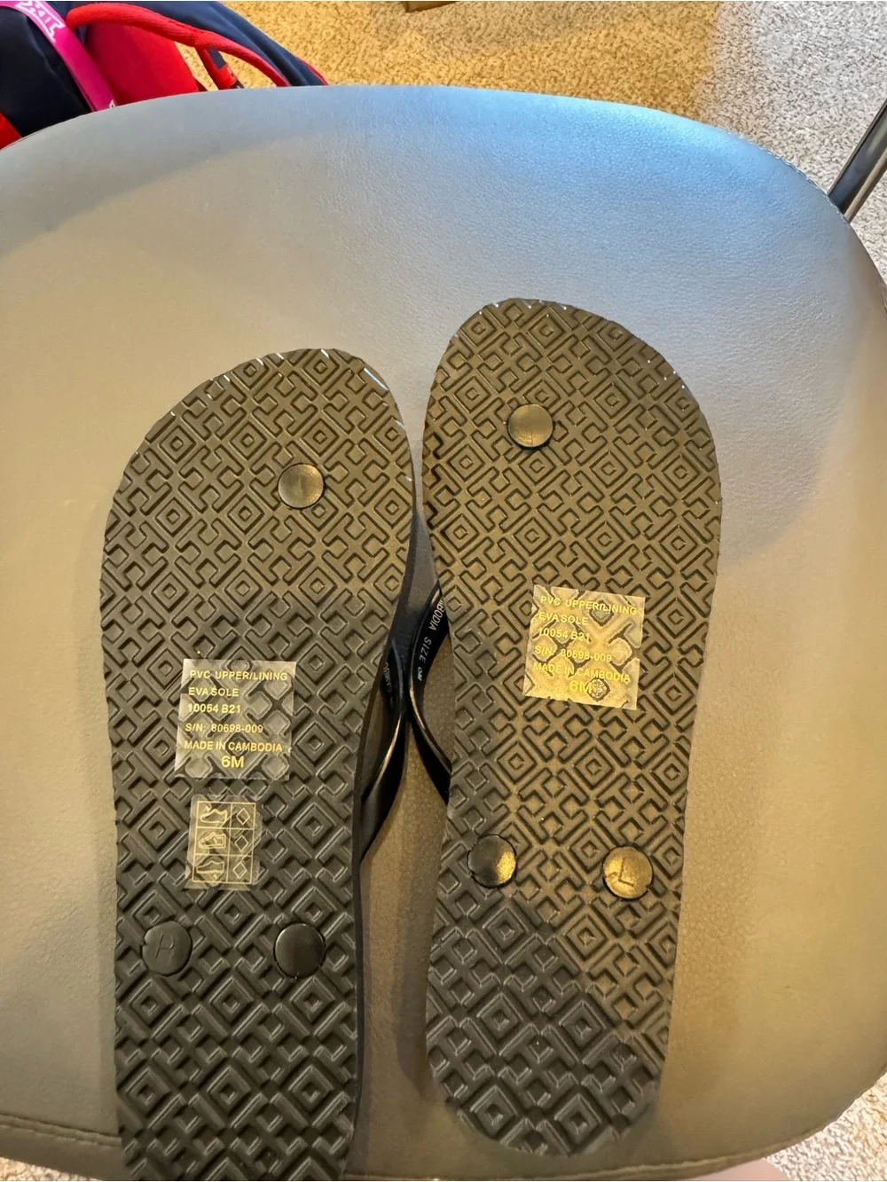 Tory Burch Leopard-Print Flip Flops with Black Straps
